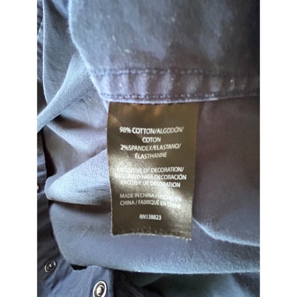 BLUE Ranchwear Men's Heavy Twill Long Sleeve‎ Snap Western Rodeo Shirt M - Picture 9 of 12